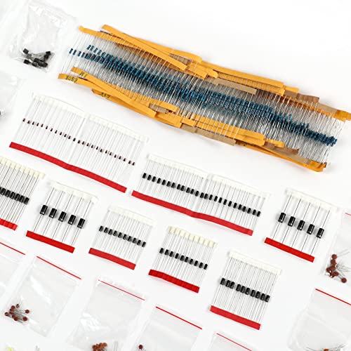 6-Wert-Widerstandskondensator-Kit Elektronisches Komponentenkit mit LED-Dioden und Leiterplattenmaterial for Audioverstärker und Verbindungsstufe Komponente 6-Wert-Widerstandskondensator-Kit Elektronisches Komponentenkit mit LED-Dioden und Leiterplattenmaterial for Audioverstärker und Verbindungsstufe Komponente von MXITA