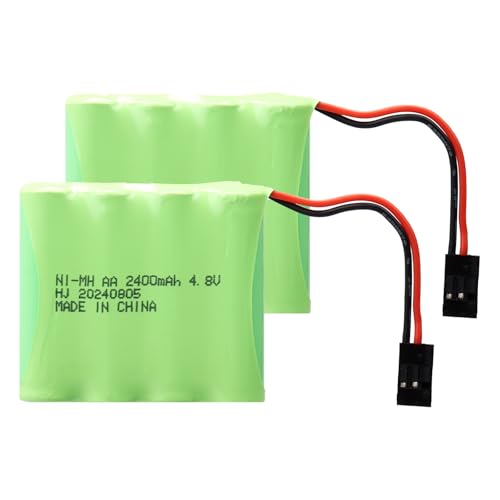 MXJFYY 2 STK. NiMH RC-Akkupack 4,8 V 2400 mAh mit Hitec-Anschlüssen, Akku kompatibel mit Futaba RC-Flugzeug-Controller, RC-Flugzeugen, RC-Helikopter-Empfänger, Futaba, JR und weiteren Modellen MXJFYY 2 STK. NiMH RC-Akkupack 4,8 V 2400 mAh mit Hitec-Anschlüssen, Akku kompatibel mit Futaba RC-Flugzeug-Controller, RC-Flugzeugen, RC-Helikopter-Empfänger, Futaba, JR und weiteren Modellen von MXJFYY