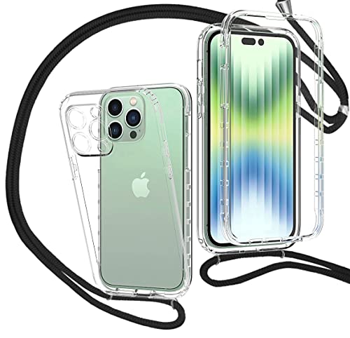 MXKOCO 360 Grad Handyhülle mit Band Handykette für iPhone 14 Pro Max TPU Handyhülle mit Kordel-Umhängetaschen Hüllen mit Umhängeband Handykordel mit Schutzhülle Silikonhülle Stylische Kette Hülle MXKOCO 360 Grad Handyhülle mit Band Handykette für iPhone 14 Pro Max TPU Handyhülle mit Kordel-Umhängetaschen Hüllen mit Umhängeband Handykordel mit Schutzhülle Silikonhülle Stylische Kette Hülle von MXKOCO