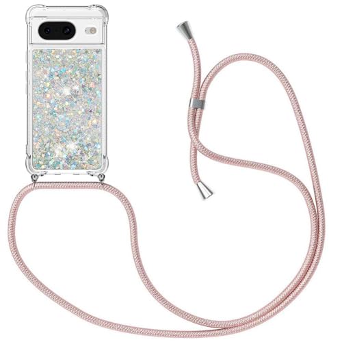 MXKOCO Handykette kompatibel mit Google Pixel 8 Glitzer Flüssig Bewegende Treibsand Hülle mit Band Umhängetaschen+Hüllen mit Umhängeband Handykordel mit Schutzhülle Stylische Kette mit Hülle MXKOCO Handykette kompatibel mit Google Pixel 8 Glitzer Flüssig Bewegende Treibsand Hülle mit Band Umhängetaschen+Hüllen mit Umhängeband Handykordel mit Schutzhülle Stylische Kette mit Hülle von MXKOCO