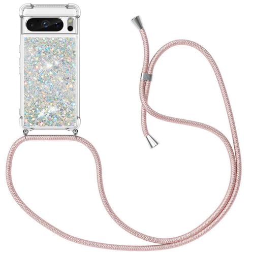MXKOCO Handykette kompatibel mit Google Pixel 8 Pro Glitzer Flüssig Bewegende Treibsand Hülle mit Band Umhängetaschen+Hüllen mit Umhängeband Handykordel mit Schutzhülle Stylische Kette mit Hülle MXKOCO Handykette kompatibel mit Google Pixel 8 Pro Glitzer Flüssig Bewegende Treibsand Hülle mit Band Umhängetaschen+Hüllen mit Umhängeband Handykordel mit Schutzhülle Stylische Kette mit Hülle von MXKOCO