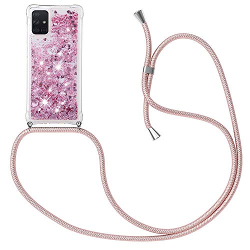MXKOCO Handykette kompatibel mit Samsung Galaxy A71 Glitzer Flüssig Bewegende Treibsand Hülle mit Band Umhängetaschen+Hüllen mit Umhängeband Handykordel mit Schutzhülle Stylische Kette mit Hülle MXKOCO Handykette kompatibel mit Samsung Galaxy A71 Glitzer Flüssig Bewegende Treibsand Hülle mit Band Umhängetaschen+Hüllen mit Umhängeband Handykordel mit Schutzhülle Stylische Kette mit Hülle von MXKOCO