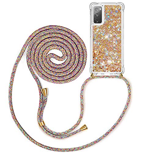 MXKOCO Handykette kompatibel mit Samsung Galaxy S20 FE Glitzer Flüssig Bewegende Treibsand Hülle mit Band Umhängetaschen+Hüllen mit Umhängeband Handykordel mit Schutzhülle Stylische Kette mit Hülle MXKOCO Handykette kompatibel mit Samsung Galaxy S20 FE Glitzer Flüssig Bewegende Treibsand Hülle mit Band Umhängetaschen+Hüllen mit Umhängeband Handykordel mit Schutzhülle Stylische Kette mit Hülle von MXKOCO