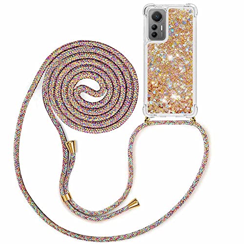 MXKOCO Handykette kompatibel mit Xiaomi 12T/12T Pro Glitzer Flüssig Bewegende Treibsand Hülle mit Band Umhängetaschen+Hüllen mit Umhängeband Handykordel mit Schutzhülle Kette mit Hülle MXKOCO Handykette kompatibel mit Xiaomi 12T/12T Pro Glitzer Flüssig Bewegende Treibsand Hülle mit Band Umhängetaschen+Hüllen mit Umhängeband Handykordel mit Schutzhülle Kette mit Hülle von MXKOCO