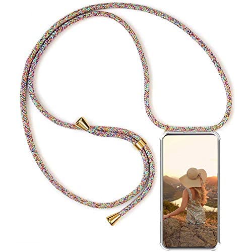MXKOCO Handykette kompatibel mit iPhone 15 Pro Max 6,7" - Handyhülle/Case mit Umhängeband-Handykordel mit Schutzhülle Silikonhülle Hülle mit Band, Stylische Kette Hülle-Regenbogen MXKOCO Handykette kompatibel mit iPhone 15 Pro Max 6,7" - Handyhülle/Case mit Umhängeband-Handykordel mit Schutzhülle Silikonhülle Hülle mit Band, Stylische Kette Hülle-Regenbogen von MXKOCO