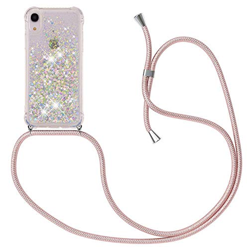 MXKOCO Handykette kompatibel mit iPhone XR Glitzer Flüssig Bewegende Treibsand Hülle mit Band Umhängetaschen+Hüllen mit Umhängeband Handykordel mit Schutzhülle Stylische Kette mit Hülle MXKOCO Handykette kompatibel mit iPhone XR Glitzer Flüssig Bewegende Treibsand Hülle mit Band Umhängetaschen+Hüllen mit Umhängeband Handykordel mit Schutzhülle Stylische Kette mit Hülle von MXKOCO
