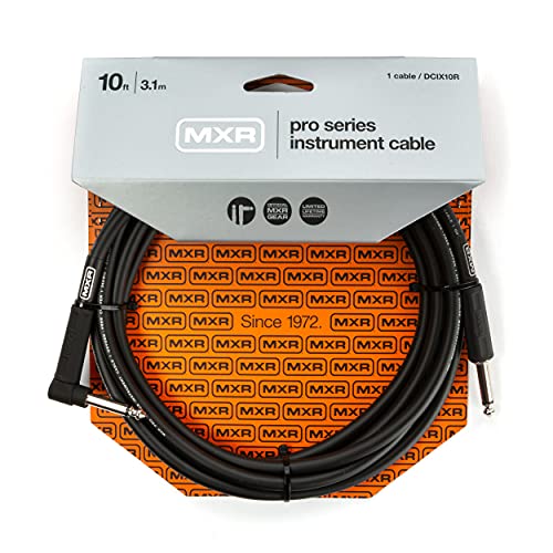 JIM DUNLOP MXR Pro Series Instrumentenkabel 10 Fuß | 3,1 m, 1/4-Zoll-Winkelstecker (DCIX10R) von MXR