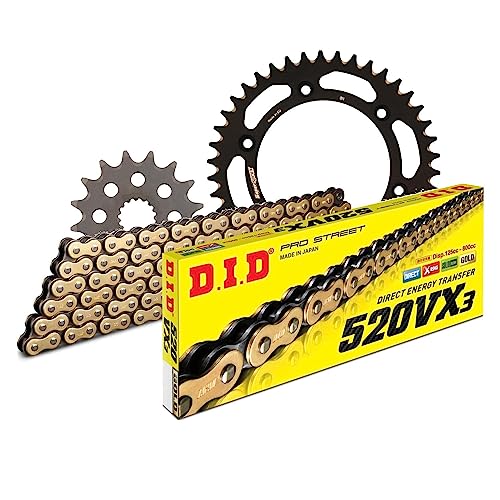 Kettensatz DID Alu 520VX3 / 118 Nietschloss schwarz für KTM LC4 Adventure R Duke 400/640 ccm Bj. 1994-2007 von MXT