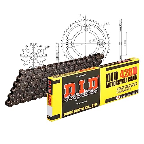 Kettensatz DID Stealth 428D / 132 Clipschloss gold für Yamaha YZ 85 ccm Bj. 2002-2020 von MXT