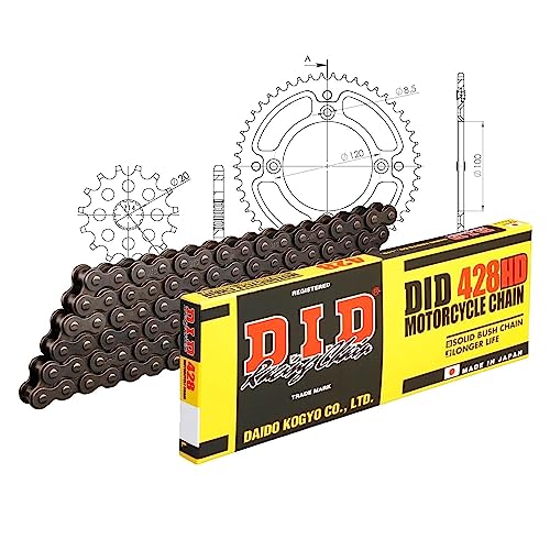 Kettensatz DID Stealth 428HD / 132 Clipschloss gold für Yamaha YZ 85 ccm Bj. 2002-2020 von MXT