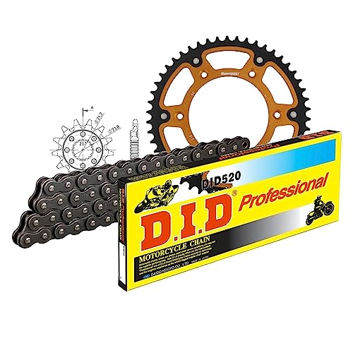 Kettensatz DID Stealth 520/114 Clipschloss gold für Honda CRF R RX 450 ccm Bj. 2002-2020 von MXT