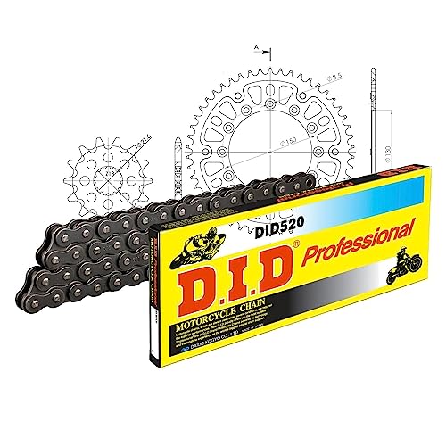 Kettensatz DID Stealth 520/114 Clipschloss gold für Yamaha YZ WR F 426 250-425 ccm Bj. 1999-2020 von MXT