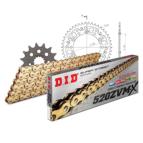 Kettensatz DID Stealth 520ZVM-X / 110 Endlos gold für Honda NX Dominator 650 ccm Bj. 1996-2000 von MXT