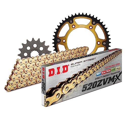 Kettensatz DID Stealth 520ZVM-X / 110 Nietschloss gold für KTM LC4-E Super Moto LC4 SM 640 ccm Bj. 1999-2006 von MXT