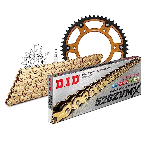 Kettensatz DID Stealth 520ZVM-X / 114 Nietschloss gold für Honda CRF R RX 450 ccm Bj. 2002-2020 Kettensatz DID Stealth 520ZVM-X / 114 Nietschloss gold für Honda CRF R RX 450 ccm Bj. 2002-2020 von MXT