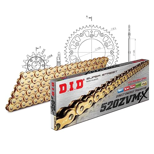 Kettensatz DID Stealth 520ZVM-X / 116 Nietschloss gold für Honda CRF R RE X XRL 450 ccm Bj. 2009-2016 Kettensatz DID Stealth 520ZVM-X / 116 Nietschloss gold für Honda CRF R RE X XRL 450 ccm Bj. 2009-2016 von MXT