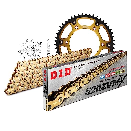 Kettensatz DID Stealth 520ZVM-X / 118 Nietschloss gold für KTM Duke SX EXC RACING SX-F Racing LC4 EGS Super Competition RC EXC-F 150-520 ccm von MXT