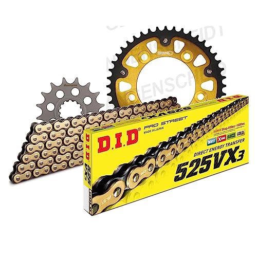 Kettensatz DID Stealth 525VX3 / 112 Endlos gold für Honda XL V Varadero 1000 ccm Bj. 1999-2013 von MXT