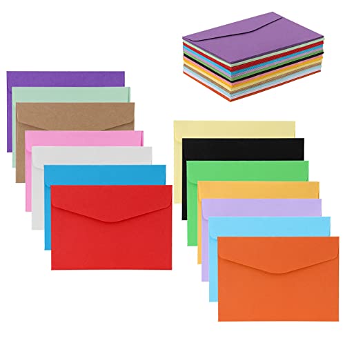 MXTIMWAN | Mini-Umschläge - 70 Briefumschläge Bunt - Bunte Umschläge in 14 unterschiedlichen Farben, 11.6 X 8.2CM, Geschenkidee, Basteln von MXTIMWAN