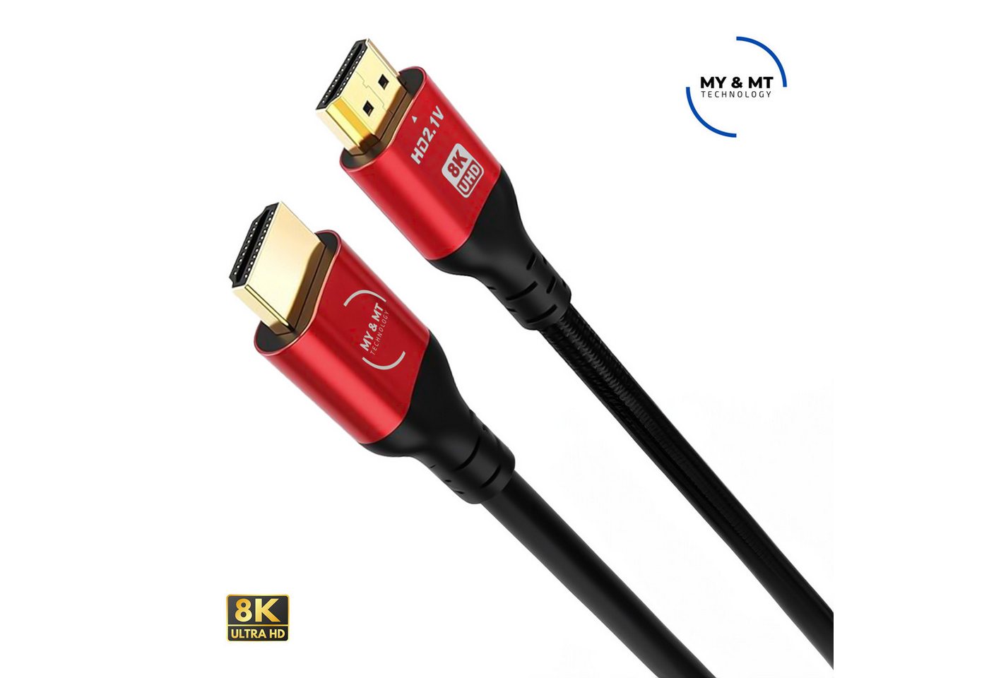 MY & MT Technology HDMI 8K 2.1 Kabel HDMI Typ A DSC Ultra Highspeed 48gbit Ethernet Earc HDMI-Kabel, 2.1, HDMI Typ A (200 cm) von MY & MT Technology