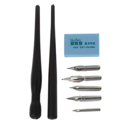 MYA 1 Set Füllfederhalter Manga, Zeichnungsset mit 5 Federn, Füllfederhalter, Manga-Werkzeug, Kalligraphie schwarz MYA 1 Set Füllfederhalter Manga, Zeichnungsset mit 5 Federn, Füllfederhalter, Manga-Werkzeug, Kalligraphie schwarz von MYA