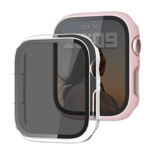 2-Stück Hülle für Apple Watch Serie 9/8/7 41mm Schutzhülle Anti Spy,Hard PC Rundum Ultradünne Schutz Case Privatsphäre Glas Displayschutz für Apple Watch 41mm,rosa/Transparent 2-Stück Hülle für Apple Watch Serie 9/8/7 41mm Schutzhülle Anti Spy,Hard PC Rundum Ultradünne Schutz Case Privatsphäre Glas Displayschutz für Apple Watch 41mm,rosa/Transparent von MYAPULUA
