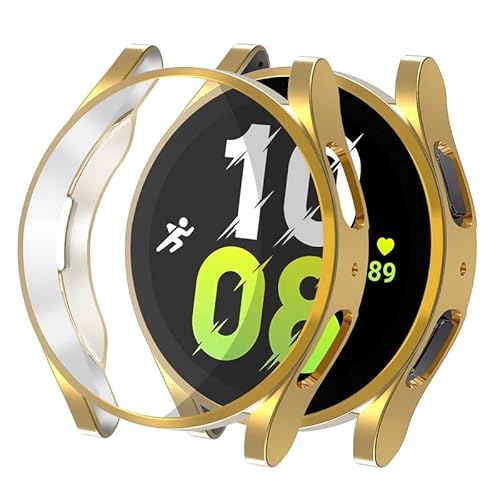 Hülle Kompatibel mit Samsung Galaxy Watch 5 40mm 44mm/Galaxy Watch 5 Pro 45mm, Flexible TPU Full Cover Screen Protector, Schutzhülle für Galaxy Watch 5 Protective Case,Gold,40MM von MYAPULUA