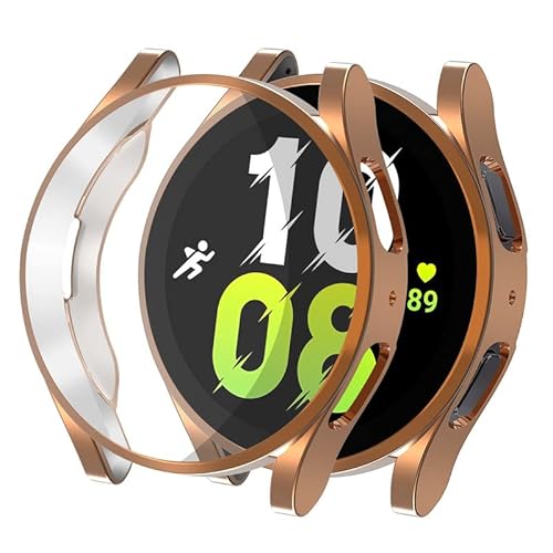 Hülle Kompatibel mit Samsung Galaxy Watch 5 40mm 44mm/Galaxy Watch 5 Pro 45mm, Flexible TPU Full Cover Screen Protector, Schutzhülle für Galaxy Watch 5 Protective Case,Roségold,44MM von MYAPULUA