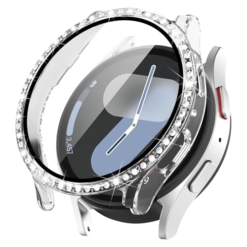 für Samsung Galaxy Watch 7 Schutzhülle 44mm,Bling Diamanten Glitzer Hart PC Bumper Case mit Hartglas Schutzfolie Hülle Zubehör Cover für Samsung Galaxy Watch 7 hülle,transparent für Samsung Galaxy Watch 7 Schutzhülle 44mm,Bling Diamanten Glitzer Hart PC Bumper Case mit Hartglas Schutzfolie Hülle Zubehör Cover für Samsung Galaxy Watch 7 hülle,transparent von MYAPULUA