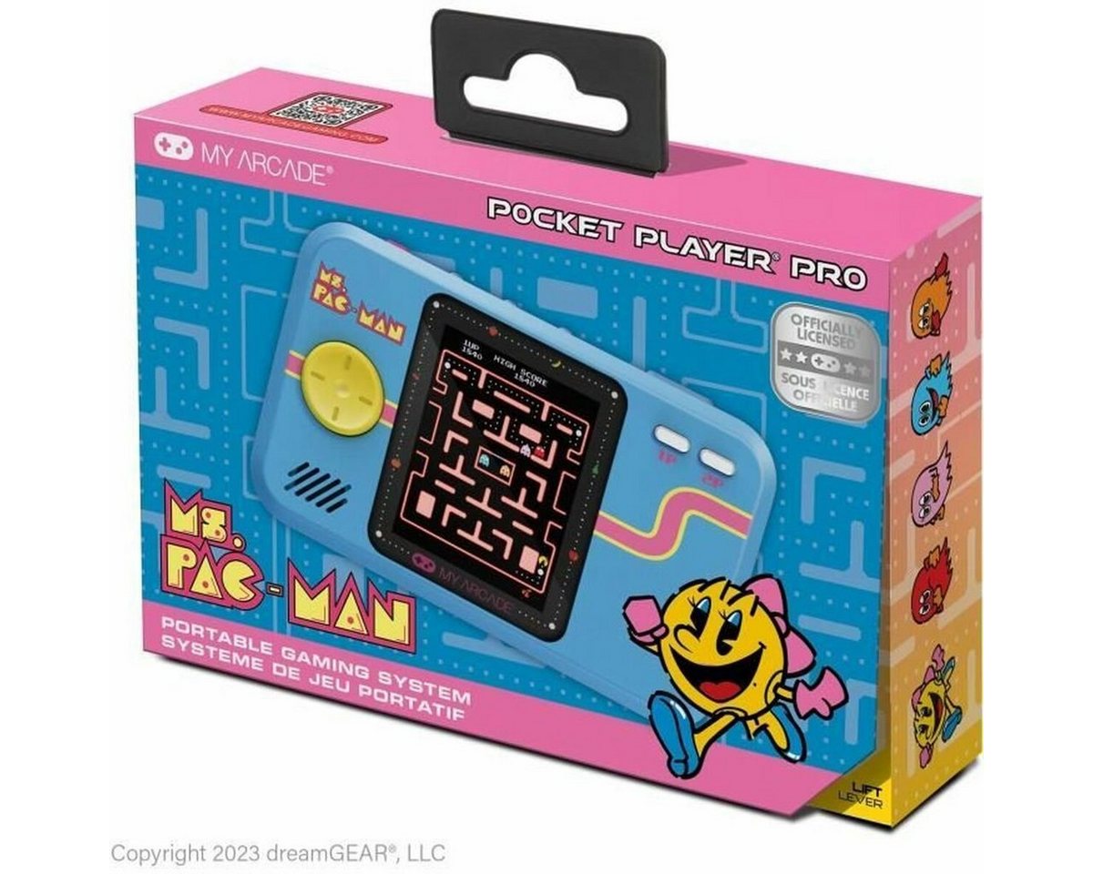 MYARCADE Spielekonsolen-Zubehörset Tragbare Spielekonsole My Arcade Pocket Player PRO - Ms. Pac-Man Retro von MYARCADE