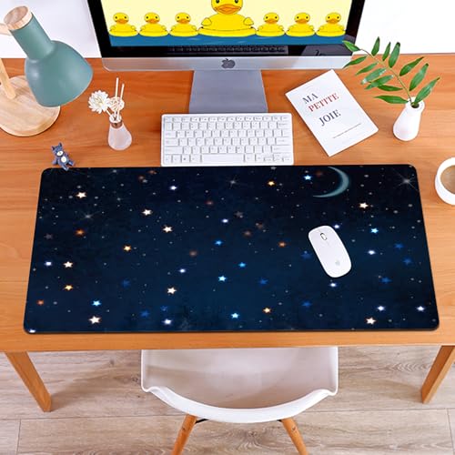 MYAUEYSU Gaming 40x75cm Premium Groß vernähte Kanten langlebig mit high-end Glide und Anti-Rutsch Speed Gaming Mauspad,3D-Darstellung Erstaunliches und einzigartiges Bild des Sternenhimmels von MYAUEYSU