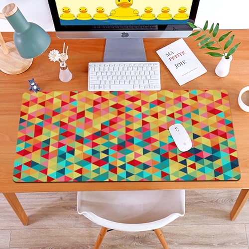 MYAUEYSU Gaming 40x75cm Premium Groß vernähte Kanten langlebig mit high-end Glide und Anti-Rutsch Speed Gaming Mauspad,Abstrakte, dreieckige fraktale geometrische Figuren mit aztekischem Kulture von MYAUEYSU