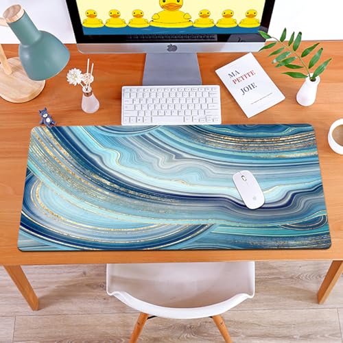 MYAUEYSU Gaming 40x75cm Premium Groß vernähte Kanten langlebig mit high-end Glide und Anti-Rutsch Speed Gaming Mauspad,Abstrakter Steinachat mit blauen und goldenen Adern MYAUEYSU Gaming 40x75cm Premium Groß vernähte Kanten langlebig mit high-end Glide und Anti-Rutsch Speed Gaming Mauspad,Abstrakter Steinachat mit blauen und goldenen Adern von MYAUEYSU
