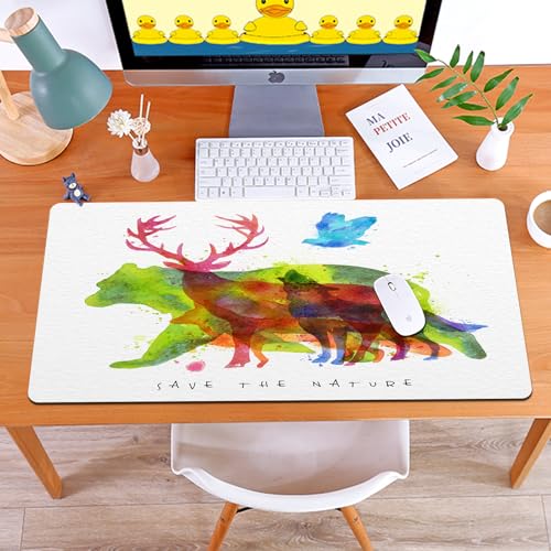 MYAUEYSU Gaming 40x75cm Premium Groß vernähte Kanten langlebig mit high-end Glide und Anti-Rutsch Speed Gaming Mauspad,Alaska Tiere Bären Wölfe Adler Hirsche in abstrakten farbigen Schatten wie MYAUEYSU Gaming 40x75cm Premium Groß vernähte Kanten langlebig mit high-end Glide und Anti-Rutsch Speed Gaming Mauspad,Alaska Tiere Bären Wölfe Adler Hirsche in abstrakten farbigen Schatten wie von MYAUEYSU