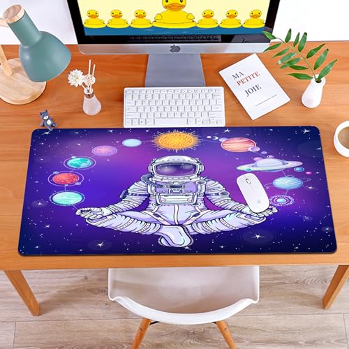 MYAUEYSU Gaming 40x75cm Premium Groß vernähte Kanten langlebig mit high-end Glide und Anti-Rutsch Speed Gaming Mauspad,Animation: Astronaut im Raumanzug hält Planeten des Sonnensystems. Vektoril MYAUEYSU Gaming 40x75cm Premium Groß vernähte Kanten langlebig mit high-end Glide und Anti-Rutsch Speed Gaming Mauspad,Animation: Astronaut im Raumanzug hält Planeten des Sonnensystems. Vektoril von MYAUEYSU