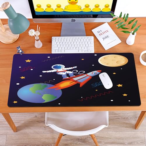 MYAUEYSU Gaming 40x75cm Premium Groß vernähte Kanten langlebig mit high-end Glide und Anti-Rutsch Speed Gaming Mauspad,Astronaut Surft mit Einer Rakete in der Galaxie. Vorlage mit Planeten Erde, MYAUEYSU Gaming 40x75cm Premium Groß vernähte Kanten langlebig mit high-end Glide und Anti-Rutsch Speed Gaming Mauspad,Astronaut Surft mit Einer Rakete in der Galaxie. Vorlage mit Planeten Erde, von MYAUEYSU
