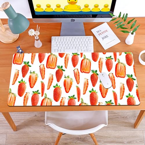 MYAUEYSU Gaming 40x75cm Premium Groß vernähte Kanten langlebig mit high-end Glide und Anti-Rutsch Speed Gaming Mauspad,Bunter Hintergrund mit frischen, Reifen Erdbeeren auf weißem Hintergrund. D MYAUEYSU Gaming 40x75cm Premium Groß vernähte Kanten langlebig mit high-end Glide und Anti-Rutsch Speed Gaming Mauspad,Bunter Hintergrund mit frischen, Reifen Erdbeeren auf weißem Hintergrund. D von MYAUEYSU