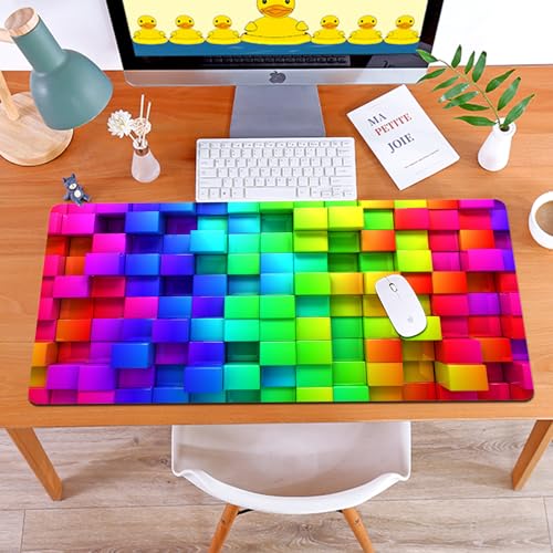 MYAUEYSU Gaming 40x75cm Premium Groß vernähte Kanten langlebig mit high-end Glide und Anti-Rutsch Speed Gaming Mauspad,Buntes Zuhause, Regenbogenfarben-Konturanzeige, futuristischer Block, Ziege MYAUEYSU Gaming 40x75cm Premium Groß vernähte Kanten langlebig mit high-end Glide und Anti-Rutsch Speed Gaming Mauspad,Buntes Zuhause, Regenbogenfarben-Konturanzeige, futuristischer Block, Ziege von MYAUEYSU