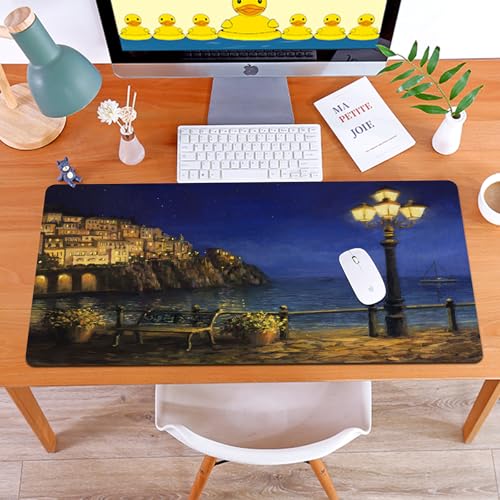 MYAUEYSU Gaming 40x75cm Premium Groß vernähte Kanten langlebig mit high-end Glide und Anti-Rutsch Speed Gaming Mauspad,EIN Ölgemälde auf Leinwand von einem sternenklaren romantischen Abend an de MYAUEYSU Gaming 40x75cm Premium Groß vernähte Kanten langlebig mit high-end Glide und Anti-Rutsch Speed Gaming Mauspad,EIN Ölgemälde auf Leinwand von einem sternenklaren romantischen Abend an de von MYAUEYSU