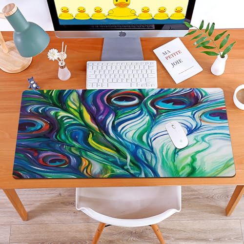 MYAUEYSU Gaming 40x75cm Premium Groß vernähte Kanten langlebig mit high-end Glide und Anti-Rutsch Speed Gaming Mauspad,Farbige Linien aus Federn MYAUEYSU Gaming 40x75cm Premium Groß vernähte Kanten langlebig mit high-end Glide und Anti-Rutsch Speed Gaming Mauspad,Farbige Linien aus Federn von MYAUEYSU