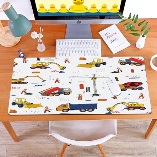 MYAUEYSU Gaming 40x75cm Premium Groß vernähte Kanten langlebig mit high-end Glide und Anti-Rutsch Speed Gaming Mauspad,Gebäude, Leute, und, baumaschinen, Farbe, Seamless, Muster von MYAUEYSU