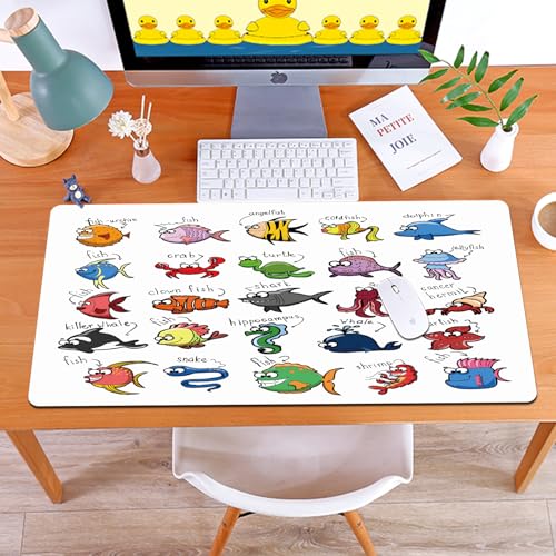 MYAUEYSU Gaming 40x75cm Premium Groß vernähte Kanten langlebig mit high-end Glide und Anti-Rutsch Speed Gaming Mauspad,Großes Set von Cartoon-Fischen MYAUEYSU Gaming 40x75cm Premium Groß vernähte Kanten langlebig mit high-end Glide und Anti-Rutsch Speed Gaming Mauspad,Großes Set von Cartoon-Fischen von MYAUEYSU