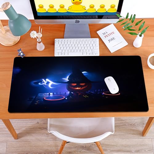 MYAUEYSU Gaming 40x75cm Premium Groß vernähte Kanten langlebig mit high-end Glide und Anti-Rutsch Speed Gaming Mauspad,Halloween-Kürbis auf einem DJ-Tisch mit Kopfhörern auf dunklem Hintergrund MYAUEYSU Gaming 40x75cm Premium Groß vernähte Kanten langlebig mit high-end Glide und Anti-Rutsch Speed Gaming Mauspad,Halloween-Kürbis auf einem DJ-Tisch mit Kopfhörern auf dunklem Hintergrund von MYAUEYSU