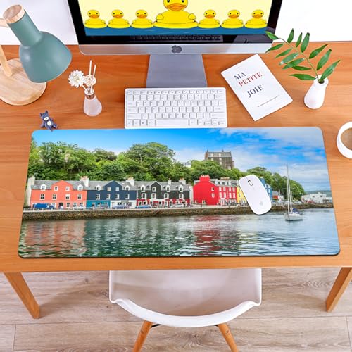 MYAUEYSU Gaming 40x75cm Premium Groß vernähte Kanten langlebig mit high-end Glide und Anti-Rutsch Speed Gaming Mauspad,Hauptstadt der l Mull in Schottland von MYAUEYSU