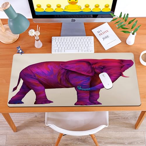 MYAUEYSU Gaming 40x75cm Premium Groß vernähte Kanten langlebig mit high-end Glide und Anti-Rutsch Speed Gaming Mauspad,Helle Vektorillustration eines rosa bemalten afrikanischen Elefanten (Loxod MYAUEYSU Gaming 40x75cm Premium Groß vernähte Kanten langlebig mit high-end Glide und Anti-Rutsch Speed Gaming Mauspad,Helle Vektorillustration eines rosa bemalten afrikanischen Elefanten (Loxod von MYAUEYSU