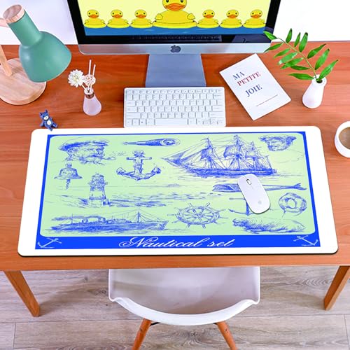 MYAUEYSU Gaming 40x75cm Premium Groß vernähte Kanten langlebig mit high-end Glide und Anti-Rutsch Speed Gaming Mauspad,Marineanker, Lenkrad eines Walsegelboots und Angelthema am Alten Leuchtturm MYAUEYSU Gaming 40x75cm Premium Groß vernähte Kanten langlebig mit high-end Glide und Anti-Rutsch Speed Gaming Mauspad,Marineanker, Lenkrad eines Walsegelboots und Angelthema am Alten Leuchtturm von MYAUEYSU