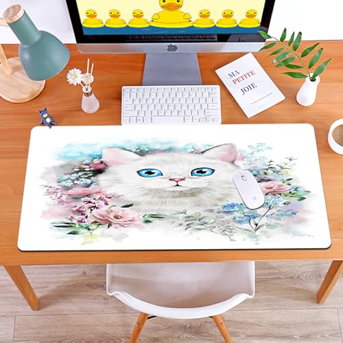 MYAUEYSU Gaming 40x75cm Premium Groß vernähte Kanten langlebig mit high-end Glide und Anti-Rutsch Speed Gaming Mauspad,Niedliche Katze. Aquarell-Katzenillustration. T-Shirt-Druckkarte. Plakatkat MYAUEYSU Gaming 40x75cm Premium Groß vernähte Kanten langlebig mit high-end Glide und Anti-Rutsch Speed Gaming Mauspad,Niedliche Katze. Aquarell-Katzenillustration. T-Shirt-Druckkarte. Plakatkat von MYAUEYSU