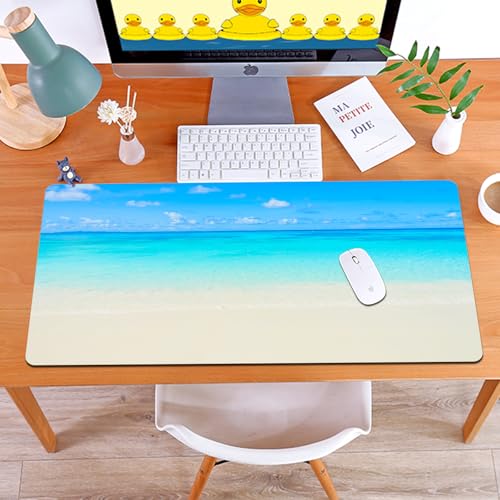 MYAUEYSU Gaming 40x75cm Premium Groß vernähte Kanten langlebig mit high-end Glide und Anti-Rutsch Speed Gaming Mauspad,Schöner tropischer Strand und Meer mit blauem Himmel im Hintergrund (4) von MYAUEYSU
