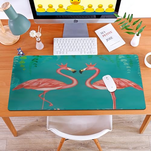 MYAUEYSU Gaming 40x75cm Premium Groß vernähte Kanten langlebig mit high-end Glide und Anti-Rutsch Speed Gaming Mauspad,Schönes nahtloses florales exotisches Muster mit tropischen Blumen, Palmblä von MYAUEYSU