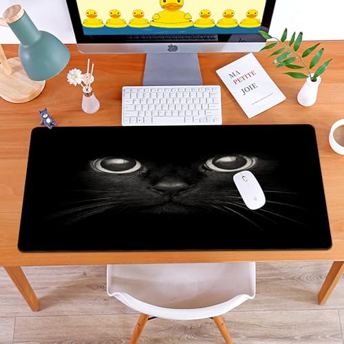 MYAUEYSU Gaming 40x75cm Premium Groß vernähte Kanten langlebig mit high-end Glide und Anti-Rutsch Speed Gaming Mauspad,Schwarze Katze mit dem schwarzen Blick MYAUEYSU Gaming 40x75cm Premium Groß vernähte Kanten langlebig mit high-end Glide und Anti-Rutsch Speed Gaming Mauspad,Schwarze Katze mit dem schwarzen Blick von MYAUEYSU